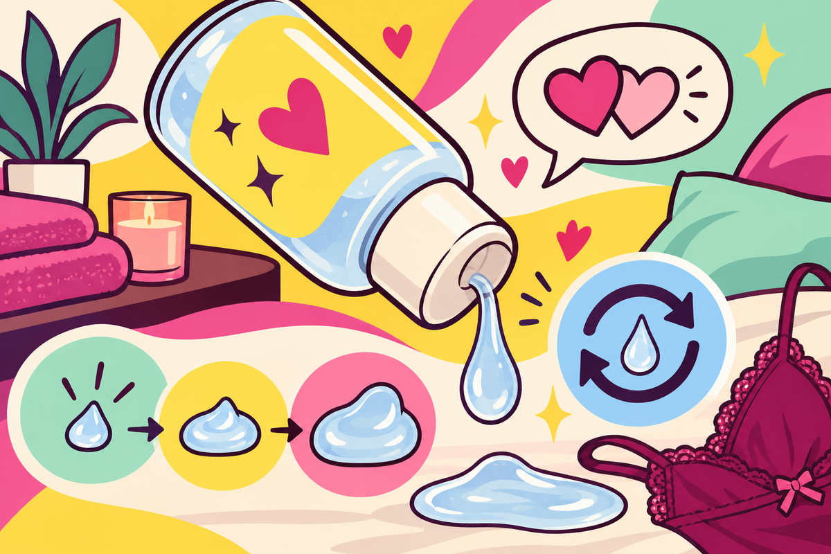 Ilustración editorial sobre cuánto lubricante usar: dosis, señales de falta y cuándo reaplicar