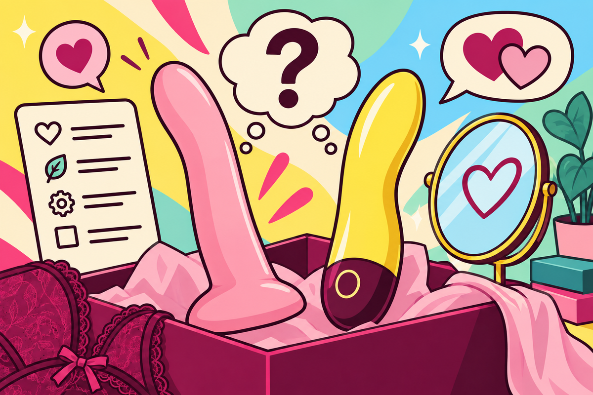 Ilustración editorial sobre dildo realista o no realista, cómo saber cuál va contigo