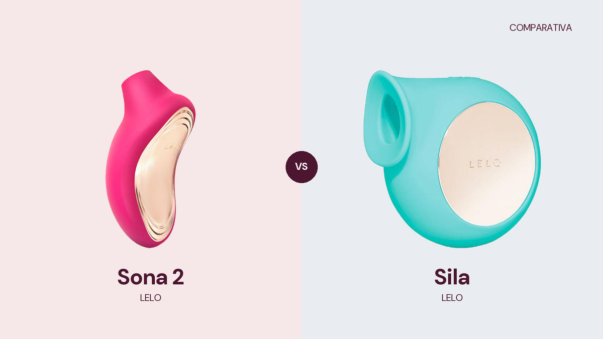 LELO Sona 2 fucsia y Sila azul, uno junto al otro para comparar sus diseños.