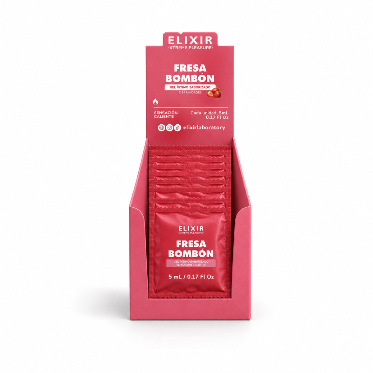Lubricante Íntimo Saborizado Fresa Bombón Elixir
