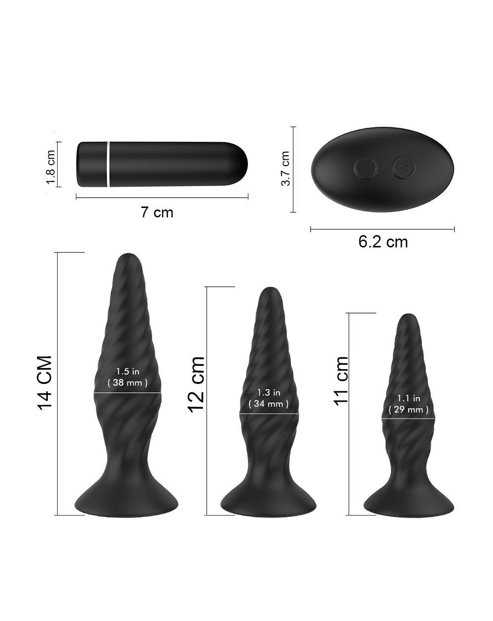 Kit De Plugs Anales Vibradores Creams RCT Shande