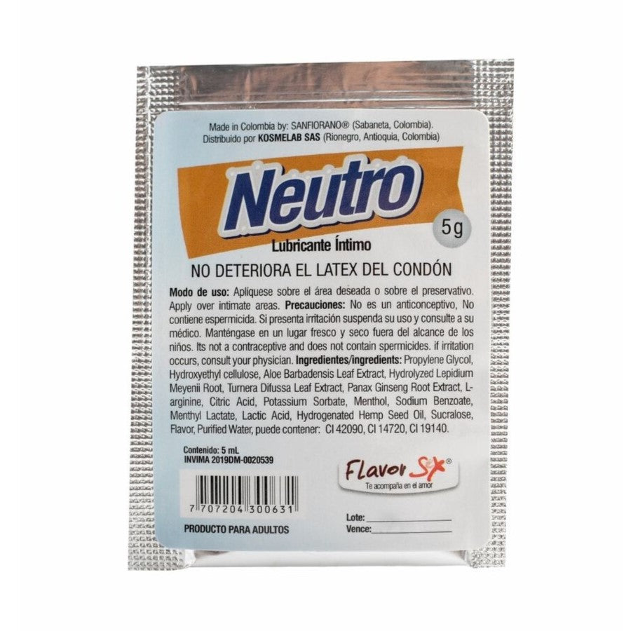 Lubricante Intimo Neutro Flavor