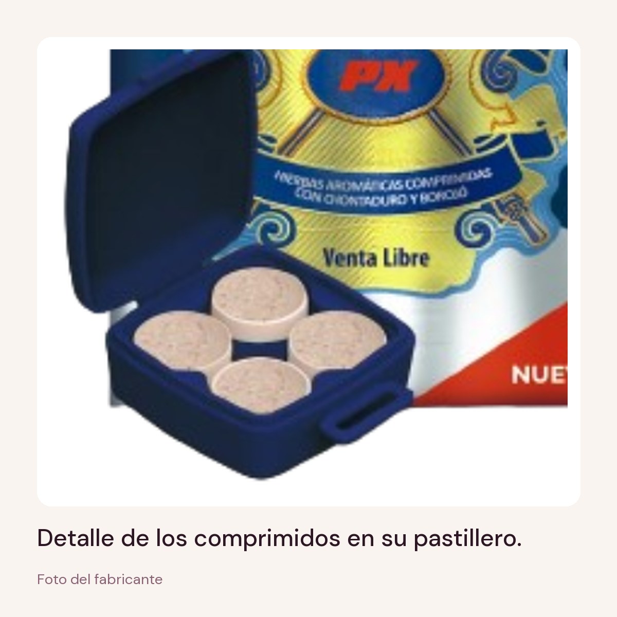 Detalle de los comprimidos del Vigorizante Natural Power Sex en su pastillero