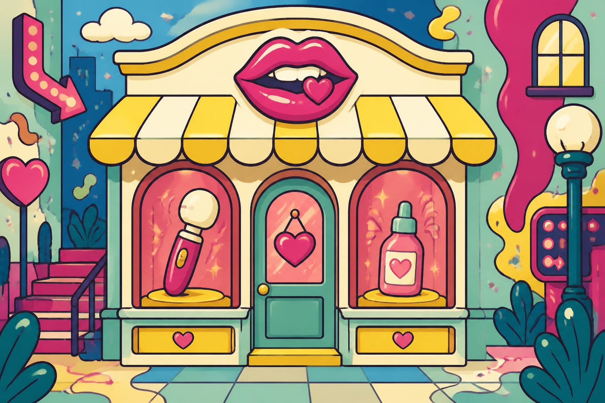 Ilustración gráfica de Cómo saber si una tienda erótica es confiable: sellos, garantías y asesoría, sin personas.