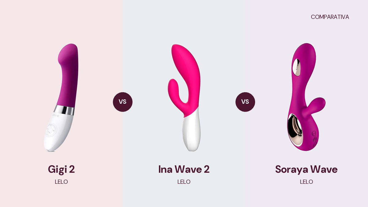 Comparativa de LELO Gigi 2, Ina Wave 2 y Soraya Wave con fotografías de los tres modelos.