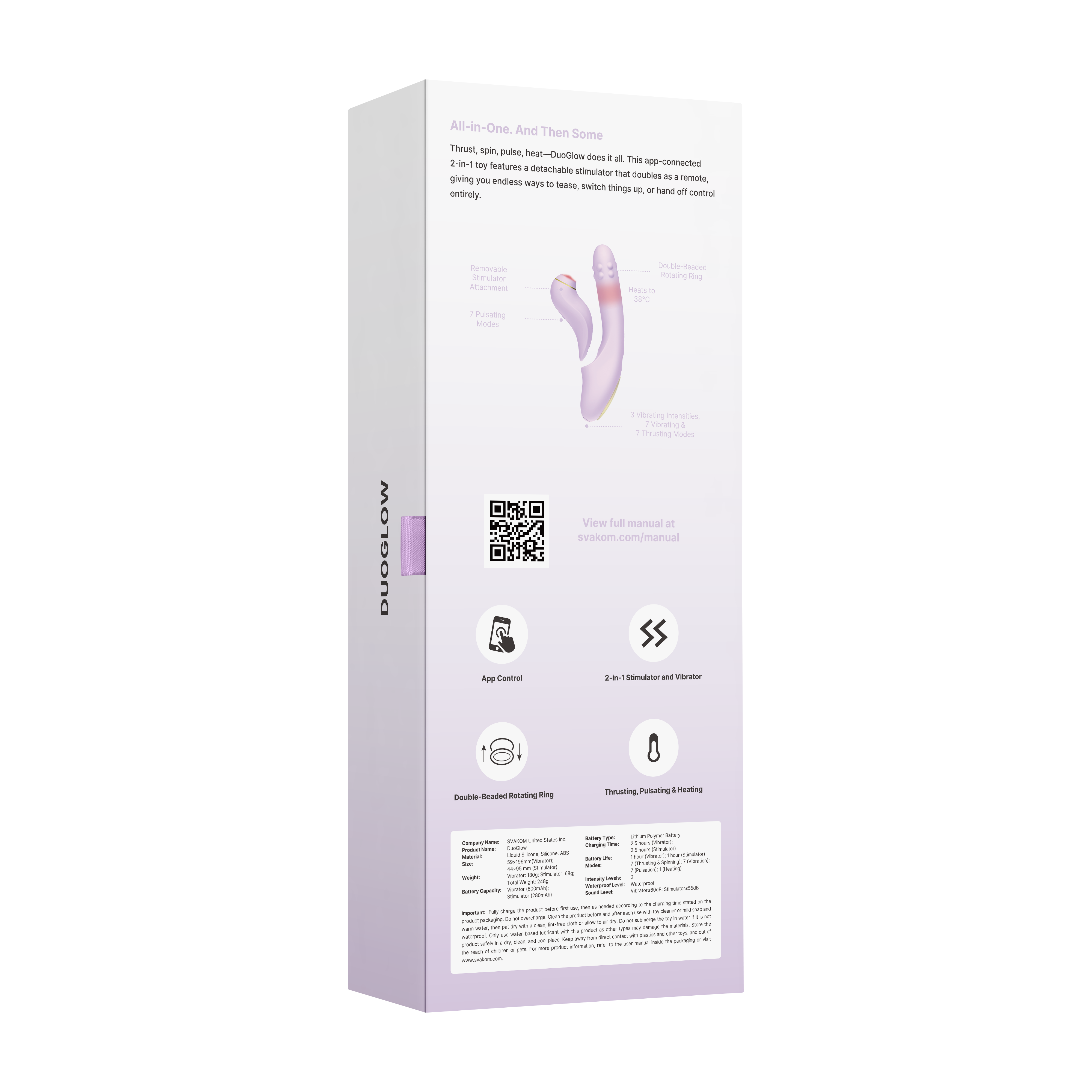 Vibrador + Estimulador 5 en 1 DuoGlow Svakom