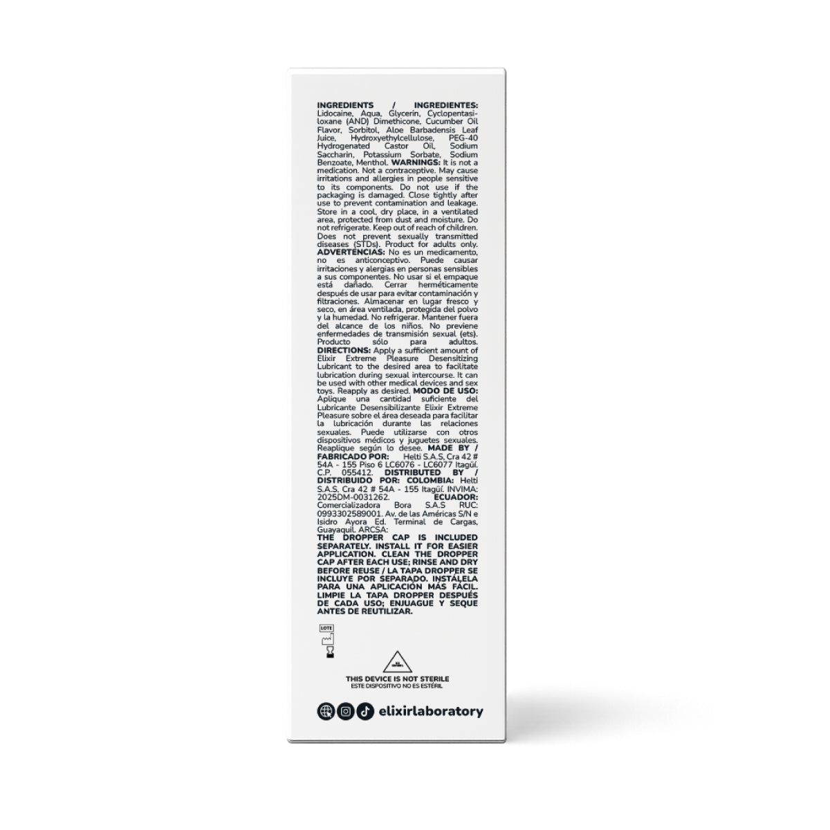 Lubricante íntimo Anal Desensibilizante Anesty Elixir