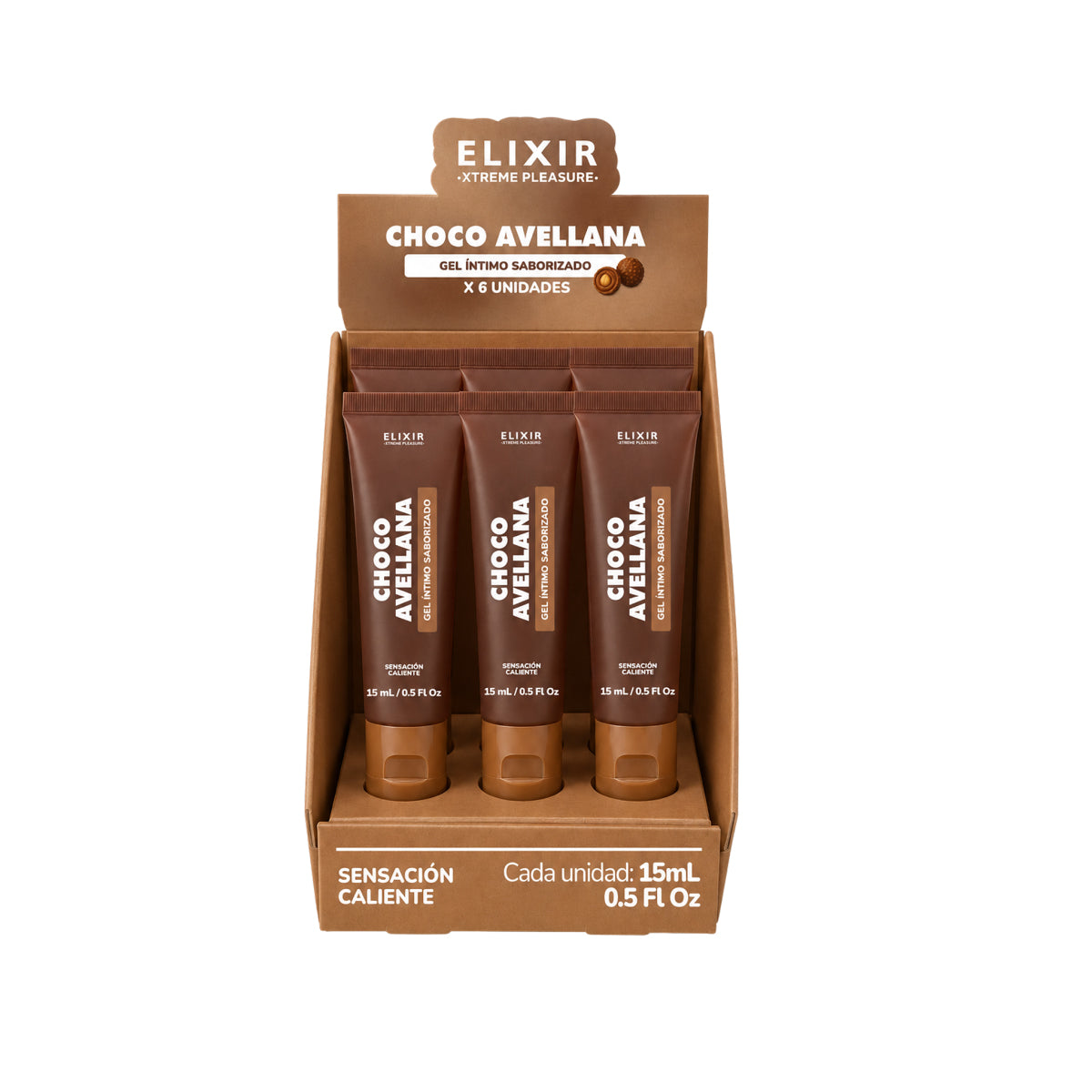 Gel Íntimo Saborizado Choco Avellana Elixir 15 ML