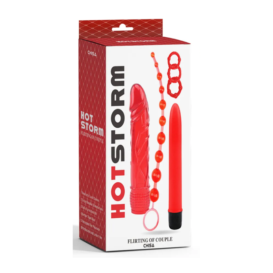 Kit Vibrador con Anillos Hot Storm