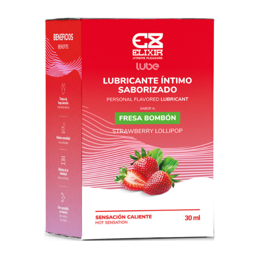 Lubricante Íntimo Saborizado Fresa Bombon 30 Ml Elixir
