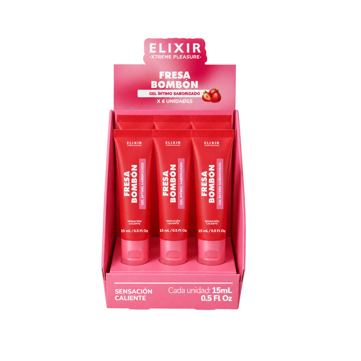 Lubricante Íntimo Saborizado Fresa Bombón Elixir