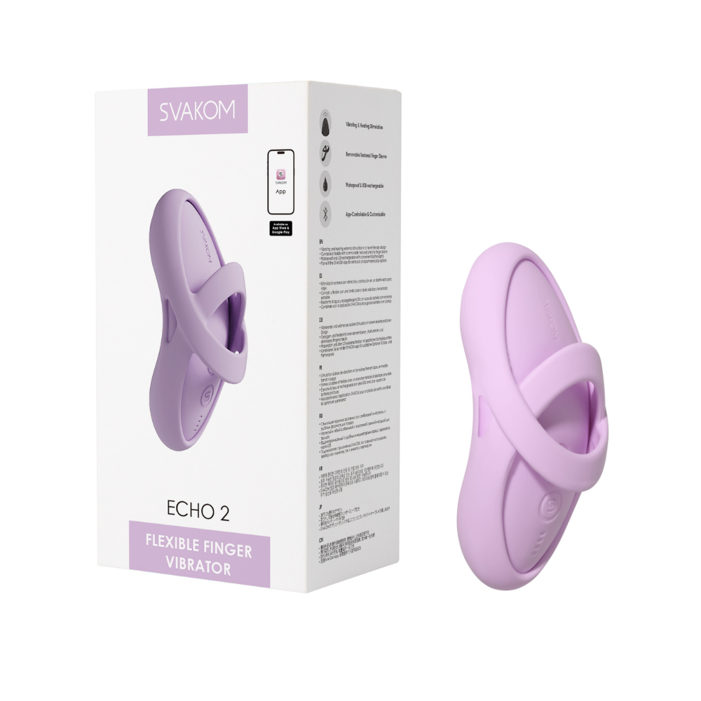 Svakom Echo 2 Vibrador de Dedo Lila - Juguete Íntimo con App Interactiva y Función de Calor