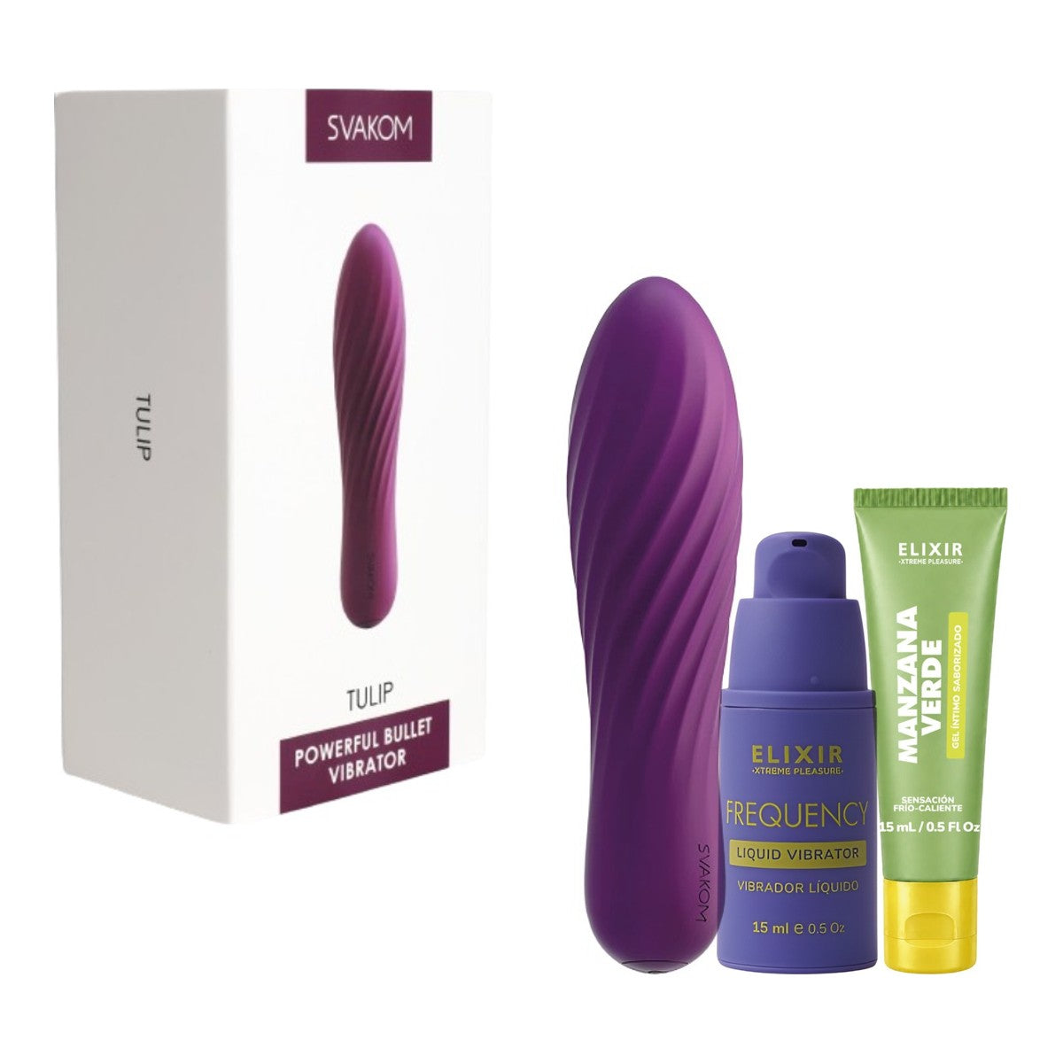 Kit Primer: bala vibradora Tulip Svakom y lubricantes Elixir