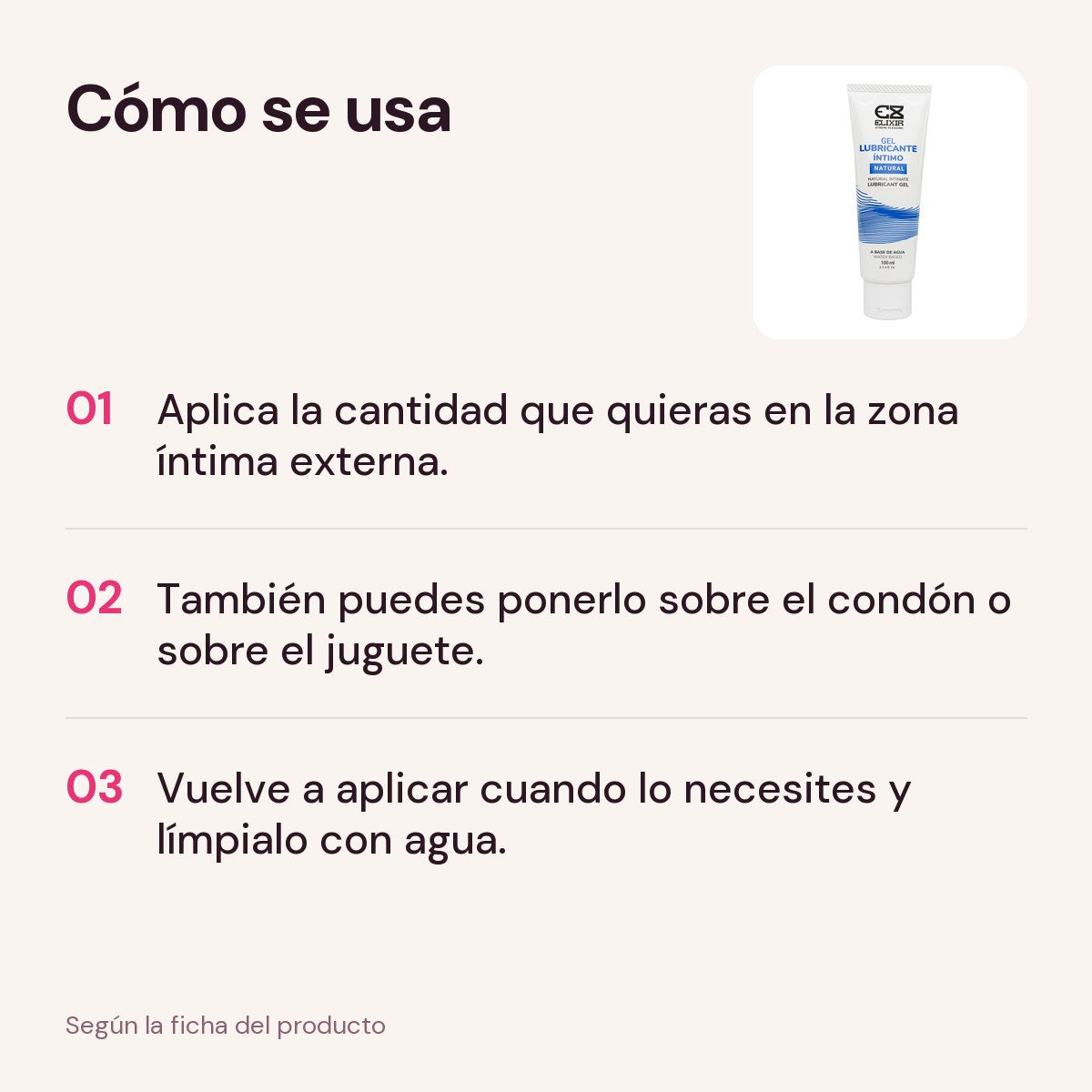 Cómo se usa el Lubricante Íntimo Neutro Elixir