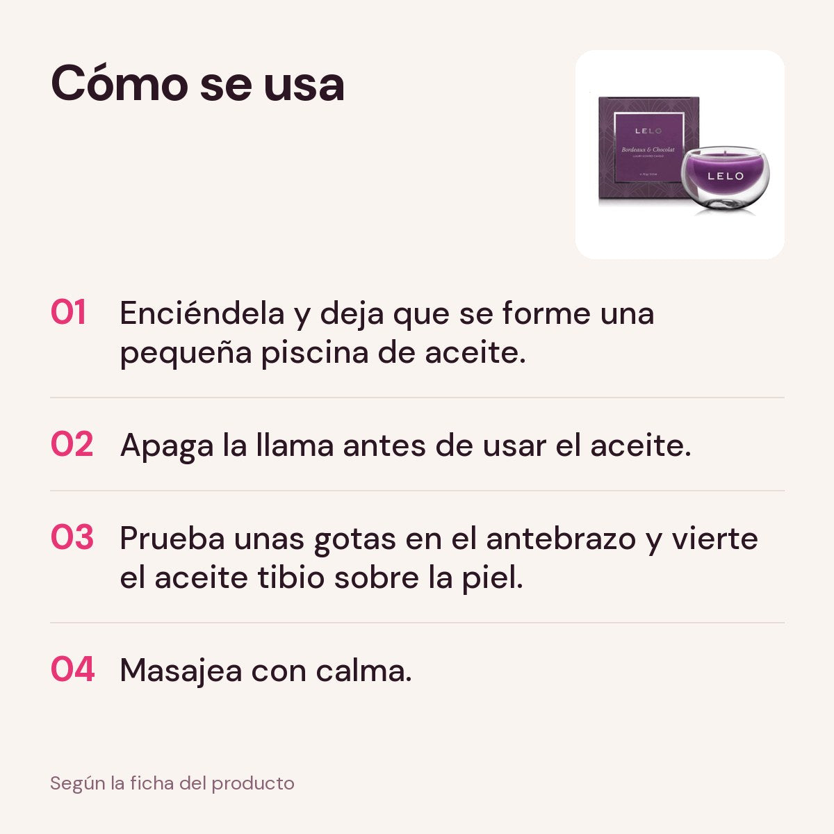 Cómo se usa la vela de masaje LELO